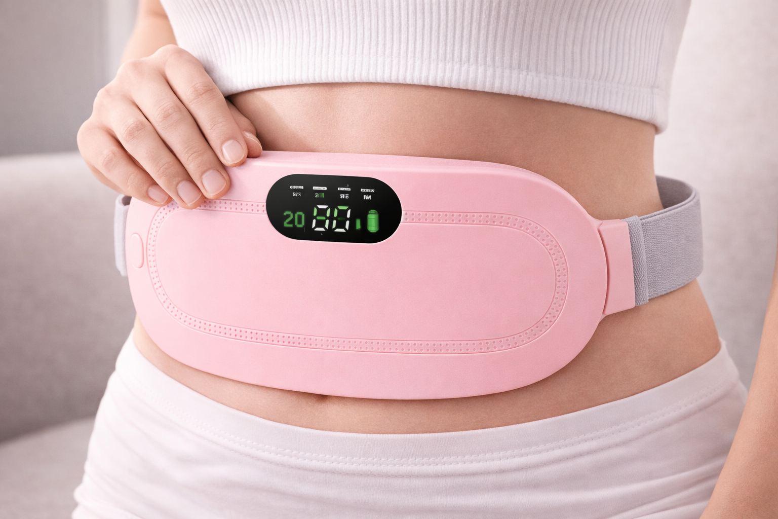 LUNARA™ – Cinturón de Calor y Masaje para Cólicos Menstruales